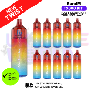 Blueberry Cherry Cranberry Randm T9000 Puffs Box Of 10