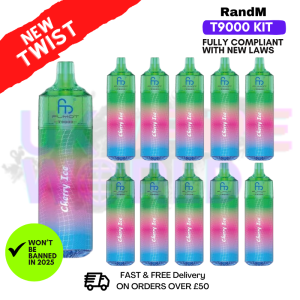 Cherry Ice Randm T9000 Puffs Box Of 10