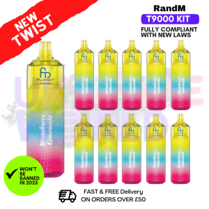 Strawberry Lemonade Randm T9000 Puffs Box Of 10